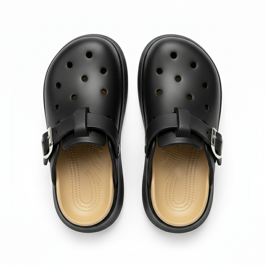 Women fancy croc with Buckle Black