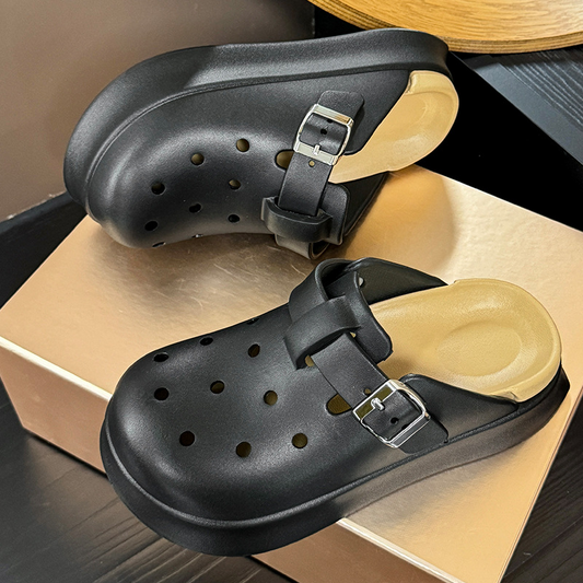 Women fancy croc with Buckle Black