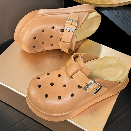Women fancy croc with Buckle Brown