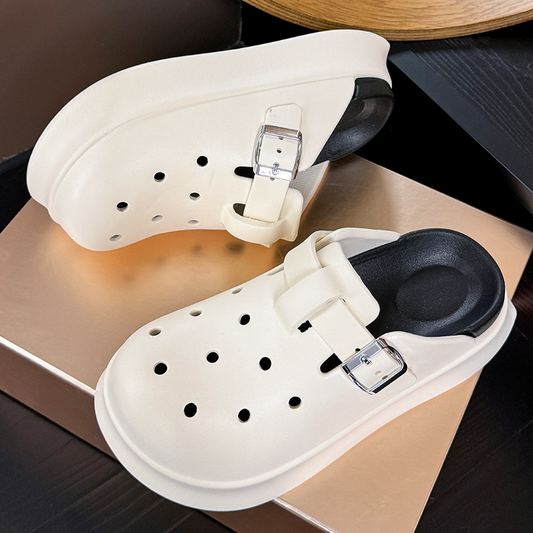 Women fancy croc with Buckle White